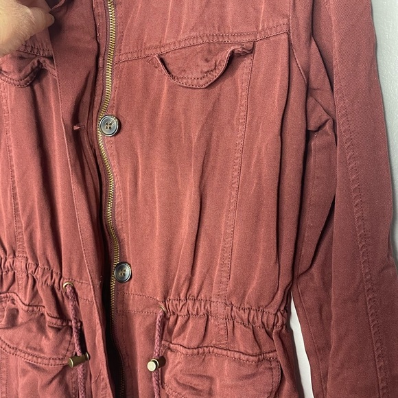 Full Tilt Burgundy Utility Jacket Women’s Small - Picture 3 of 12
